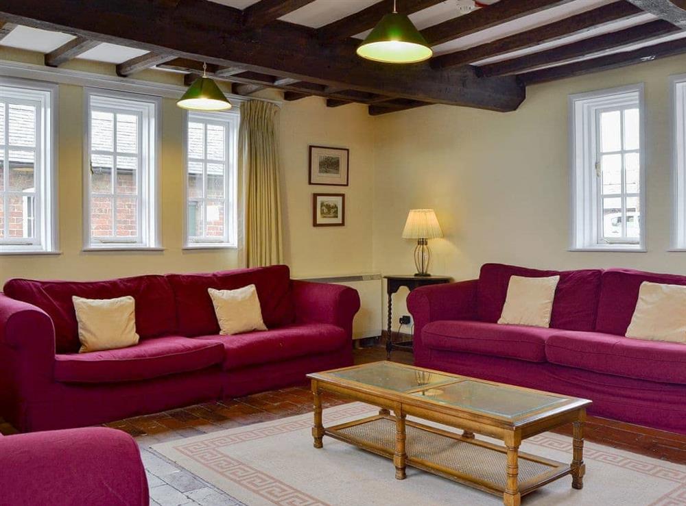 Spacious, comfortable living room at Cronkhill Farmhouse in Attingham Park Estate, Nr Shrewsbury., Shropshire