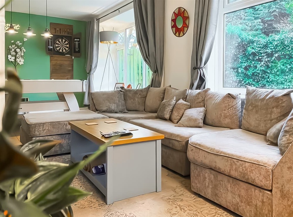 Living area at Cross Lane Cottage in Pudsey, near Leeds, West Yorkshire