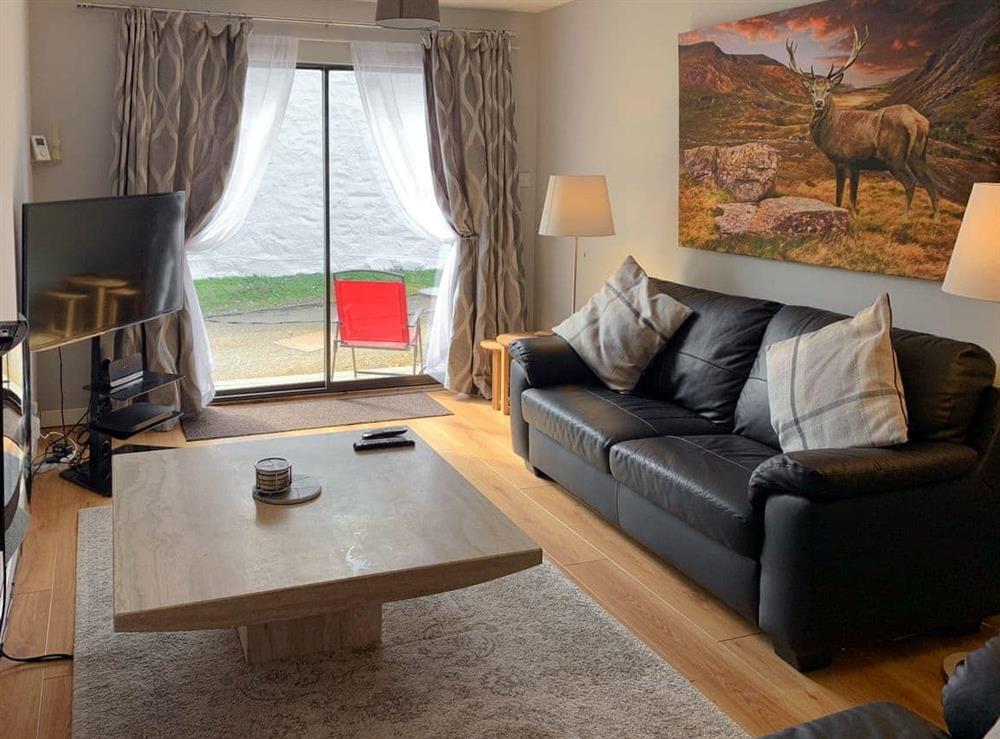 Relaxing lounge with 52” Sky HD TV with Netflix at Crossburn Hideaway in Arden, near Helensburgh, Argyll and Bute, Dumbartonshire