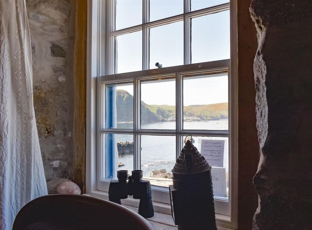 Lovely sea views from the living room at Crovie in Crovie, Gardenstown, Banffshire