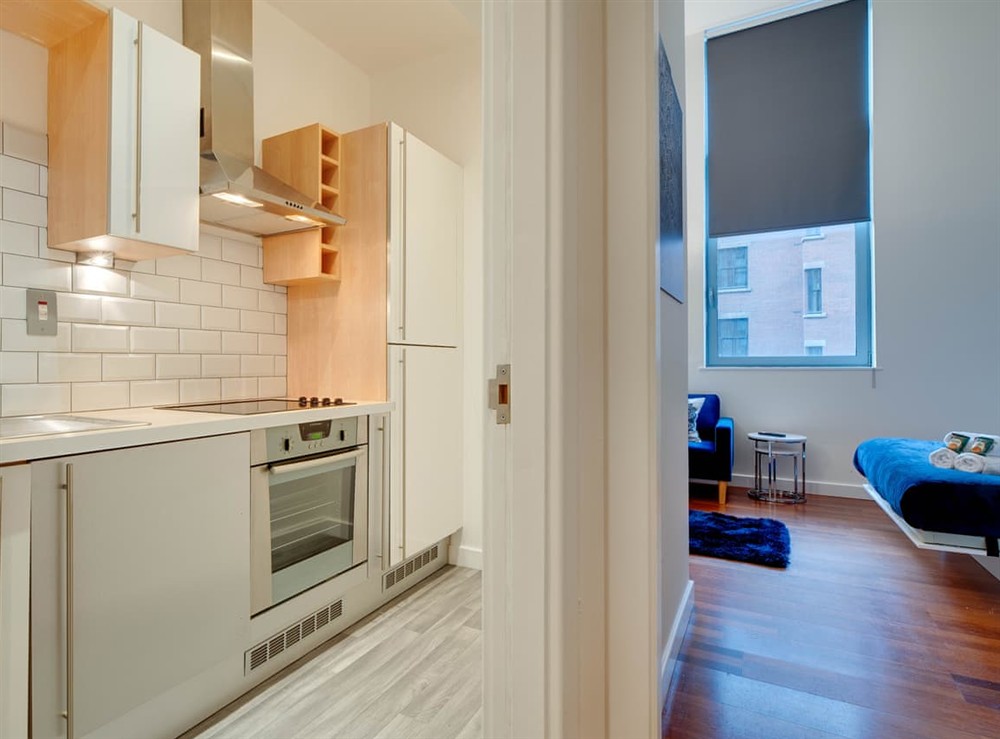 Open plan living space at Crown Apartments 1B in Newcastle Upon Tyne, Tyne and Wear