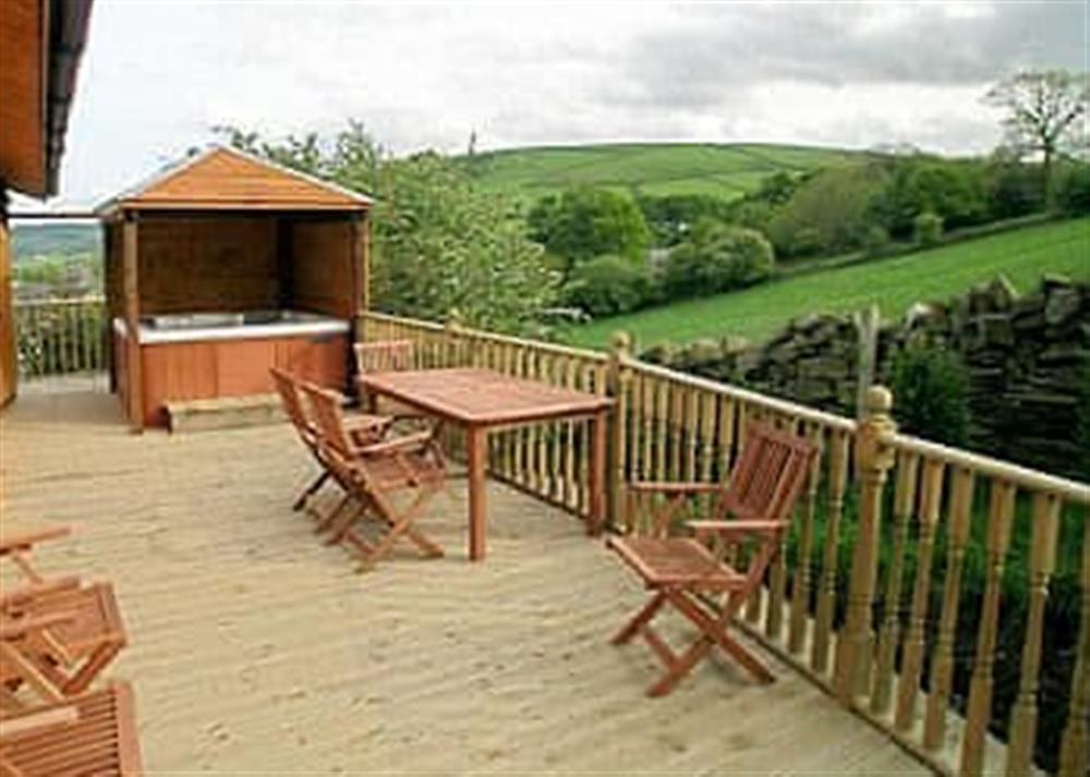 Hot tub at Crown Hill Lodge in Cononley, near Skipton, West Yorkshire