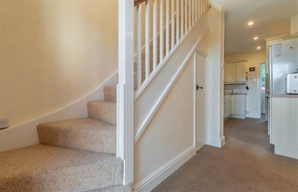 Ground floor:  Rear Hallway with stairs to first floor at Crown Villa, Wells-next-the-Sea