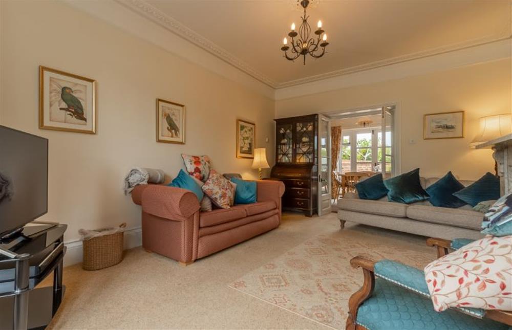 Ground floor:  Sitting/drawing room with flatscreen television at Crown Villa, Wells-next-the-Sea