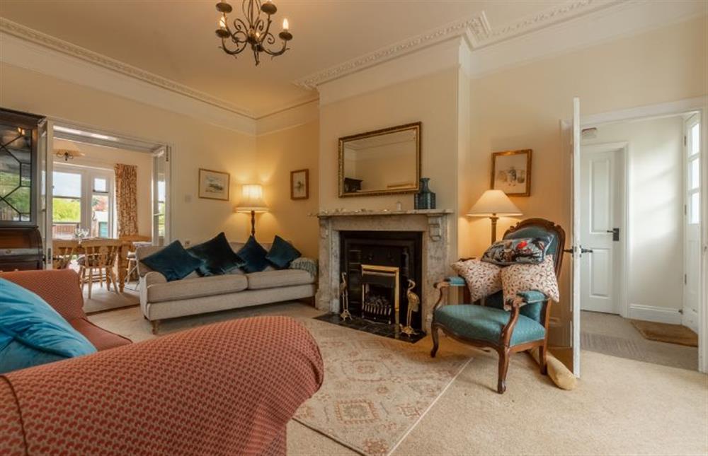 Ground floor:  Sitting/drawing room with traditional fireplace at Crown Villa, Wells-next-the-Sea