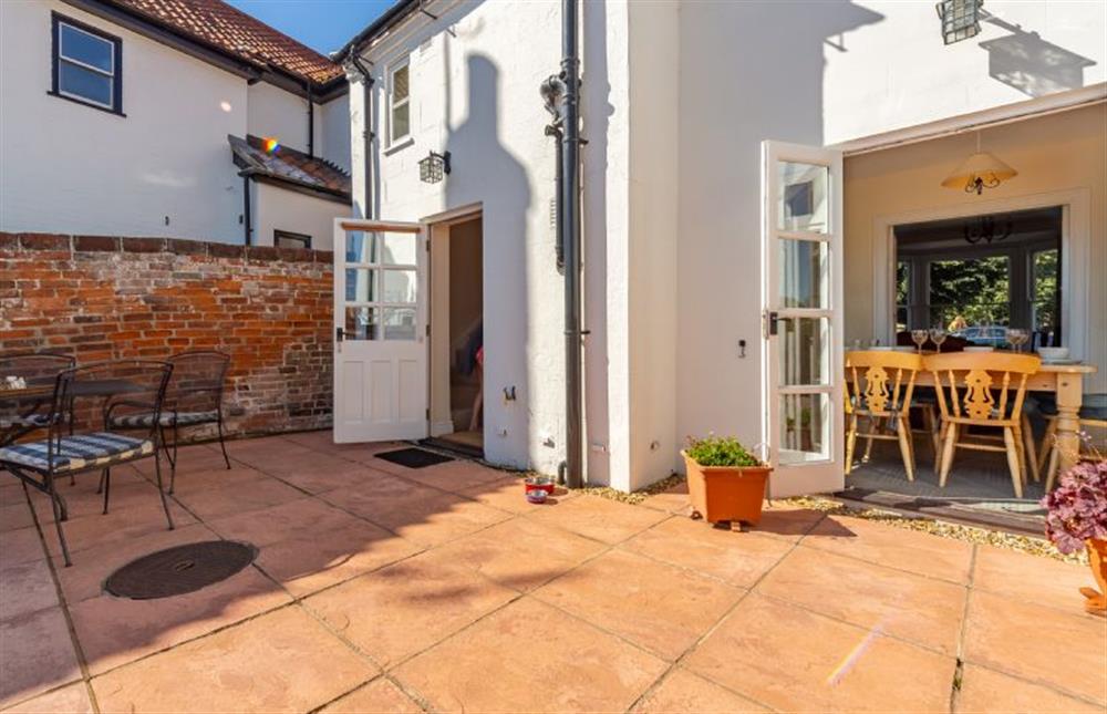 Rear Garden:  South facing with large terrace at Crown Villa, Wells-next-the-Sea