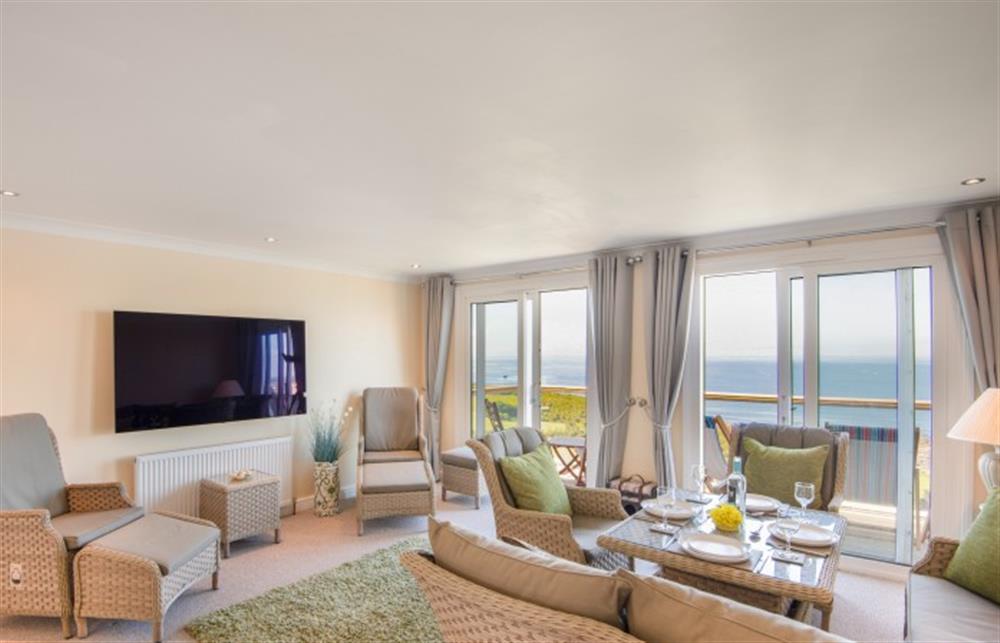 The spacious lounge, with great views.  at Crownhill Bay Apartment, Down Thomas