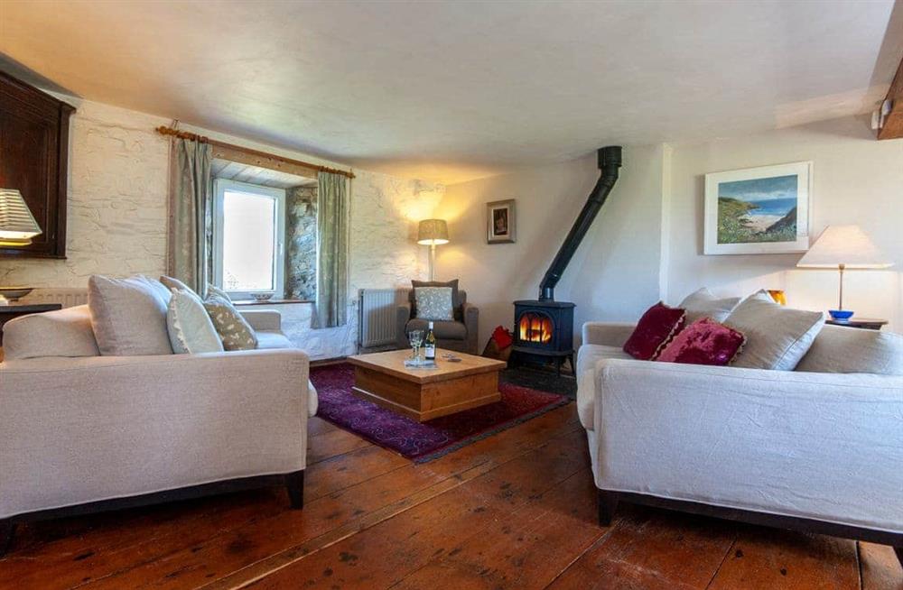 This is the living room at Crug y Felin in Ceibwr Cove, Pembrokeshire, Dyfed