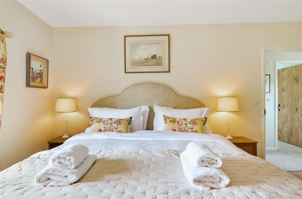 With Egyptian cotton bedding at Crumpet Cottage, Dorchester
