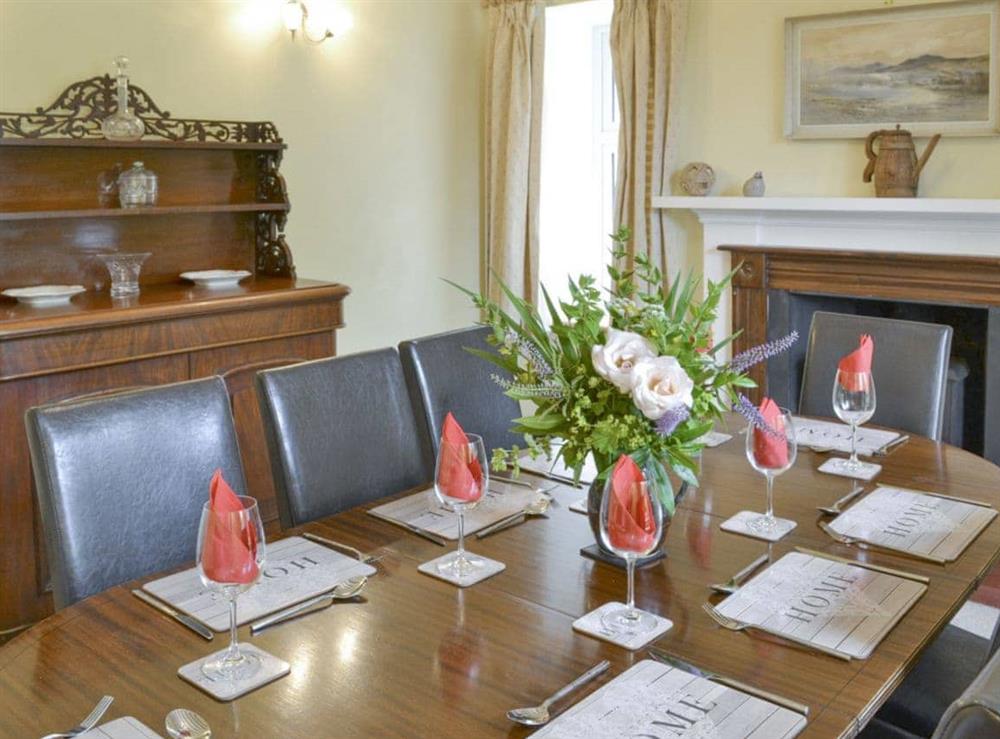 Elegant dining room at Cuil Lodge in Kilmelford, near Oban, Argyll
