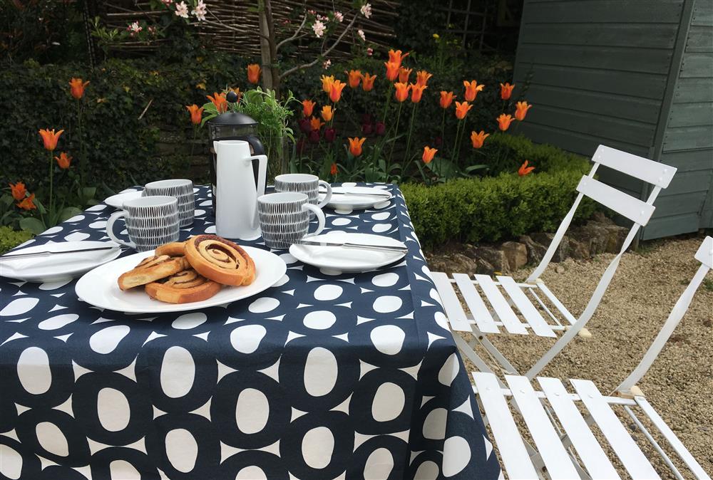 Patio area for your morning coffee at Culls Cottage, Southrop