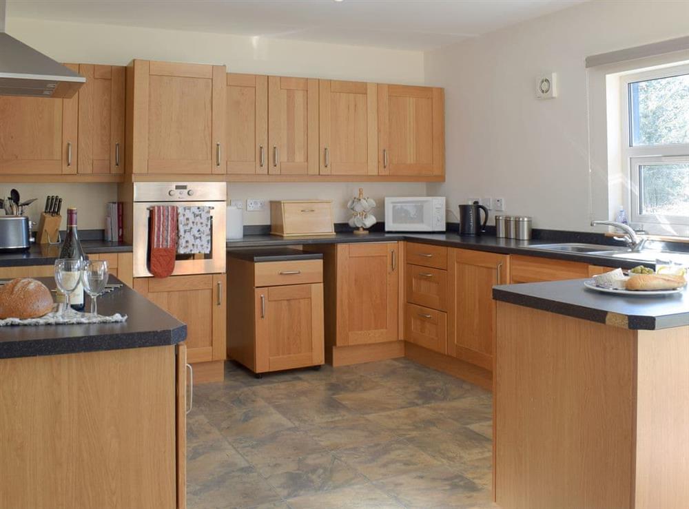 Spacious well equipped kitchen at Rowan Cottage, 