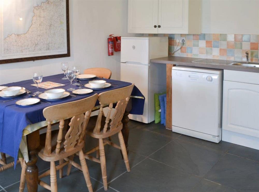 Delightful kitchen/diner with tiled floor at Culvada in Trebarwith, Delabole., Cornwall