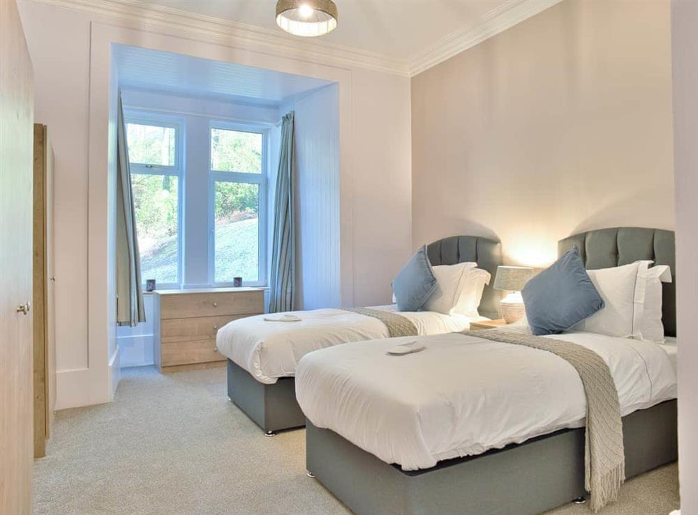 Twin bedroom at Cur Cottage in Dunoon, Argyll
