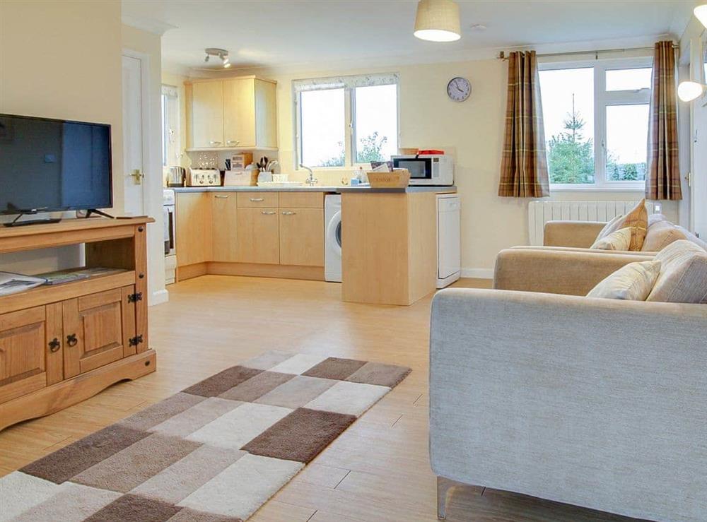 Open plan living space at Curlew Cottage in Thorpe St Peter, near Skegness, Lincolnshire