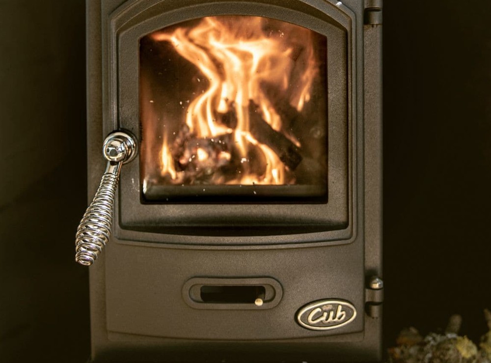 Living area at Curlew Shepherds Hut in Pitlochry, Perthshire