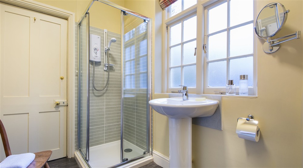 The shower room at Cutmadoc in Bodmin, Cornwall
