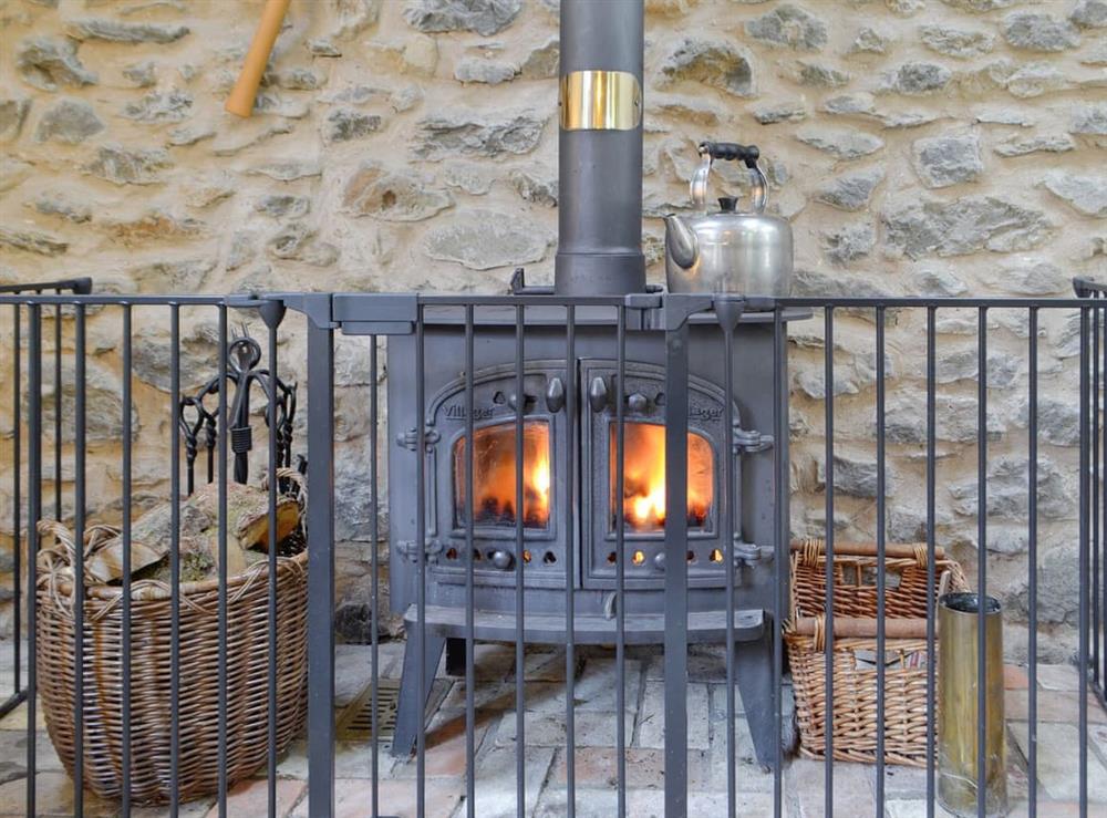 Warming wood burner at The Hen House, 