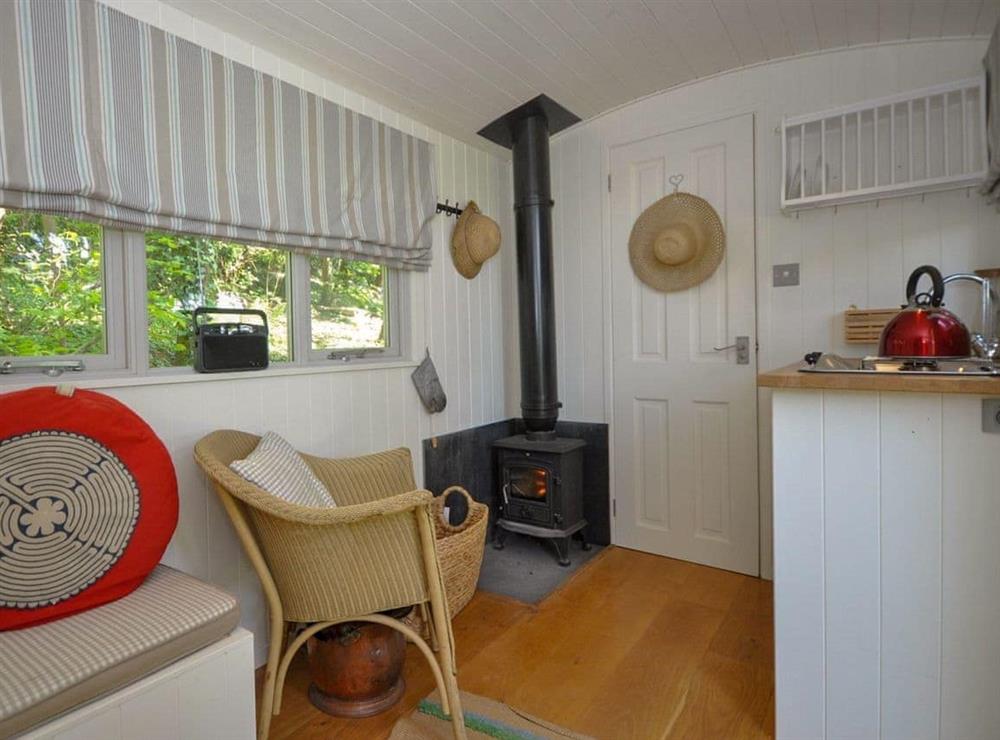 Relax in the living area at Cwm Dwr Bluebell Hut in Dulas, Hereford, Herefordshire