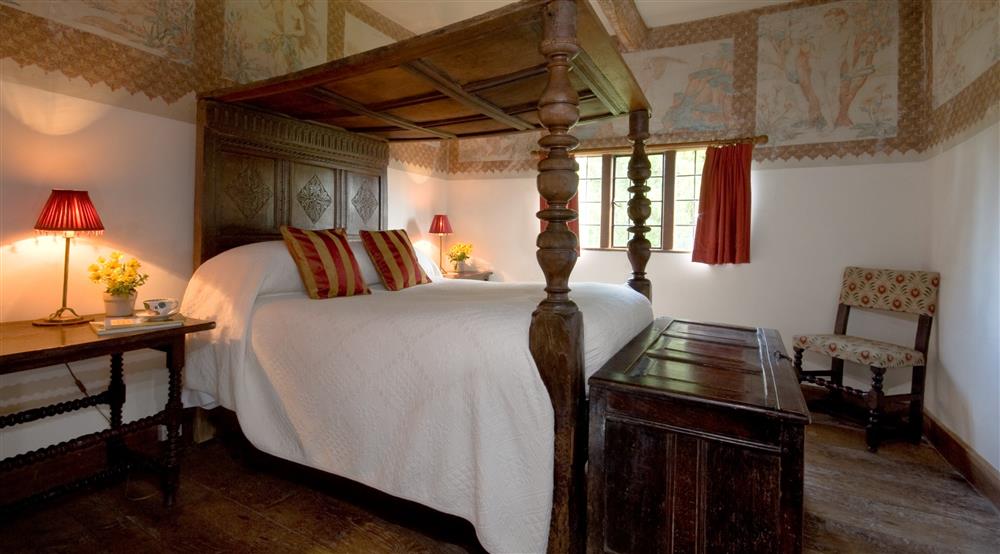 A double bedroom at Cwmmau Farmhouse in Whitney-on-wye, Herefordshire