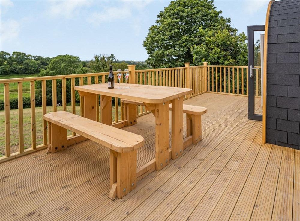 Outdoor eating area at Cwtch, 