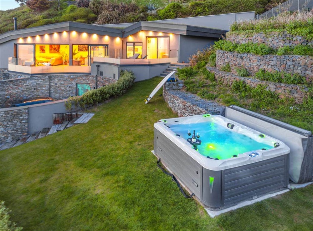 Hot tub (photo 3) at Cyan in Woolacombe and Croyde, Devon