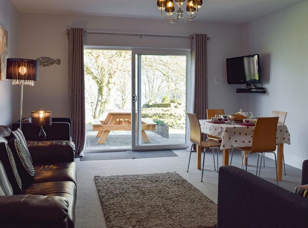 Open plan living space at Cynefin Cottage in New Quay, Cardiga, Dyfed