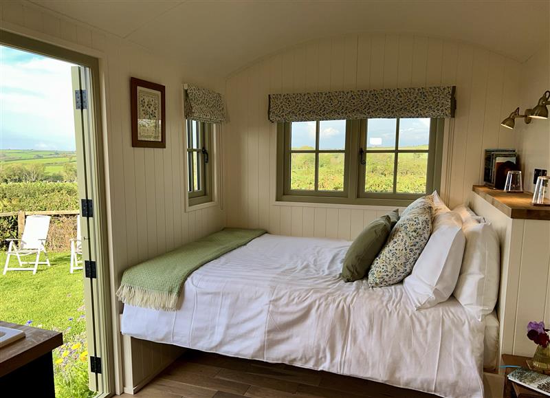 This is a bedroom at Cynefin Shepherds Hut, New Quay