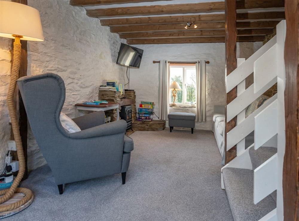 Characterful living area at Dairy Cottage in Fowey, Cornwall