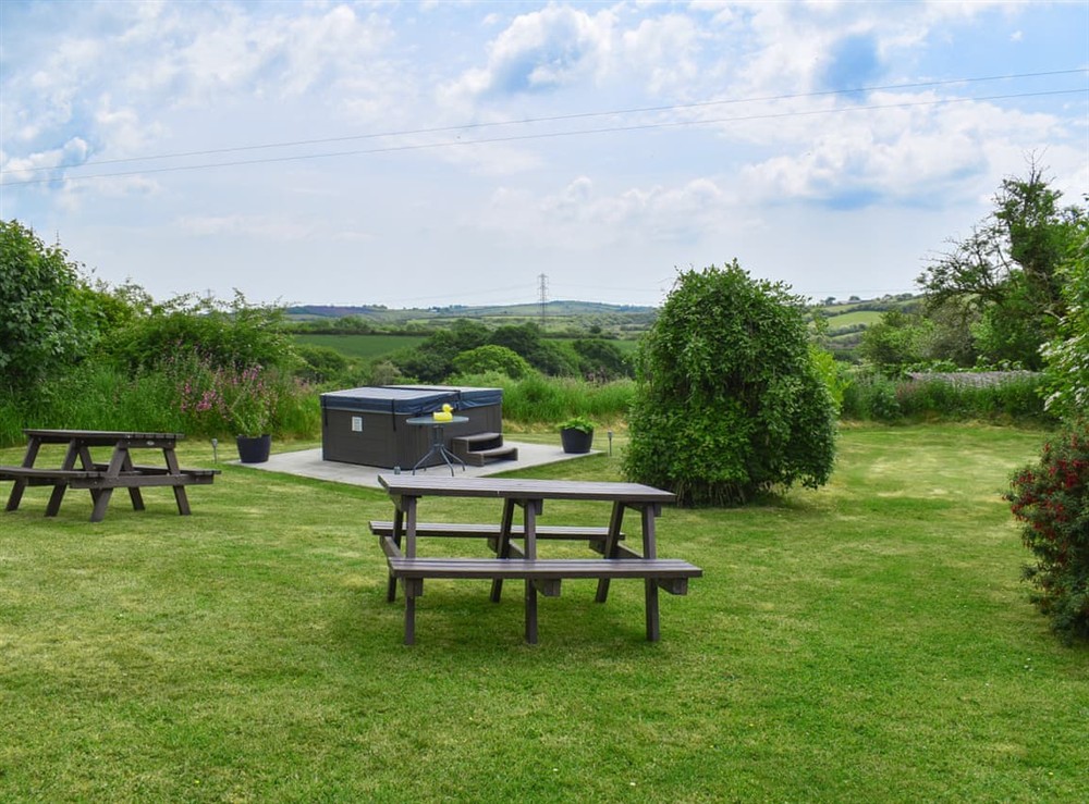 Hot tub at Dairy Cottage in Trebell Green, near Bodmin, Cornwall