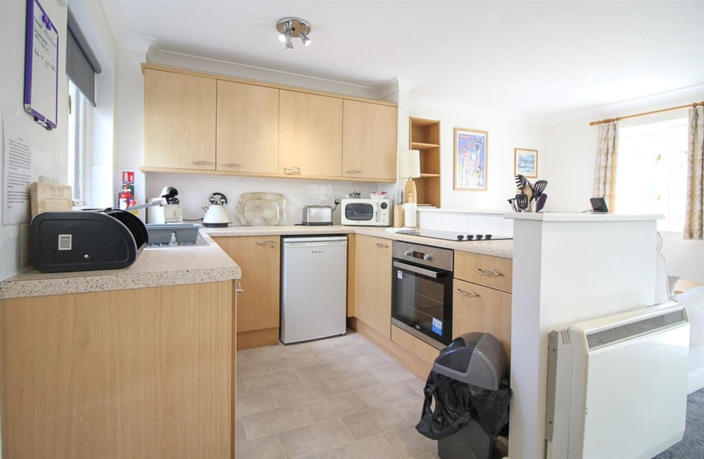 Kitchen area at Daisy Cottage in Falmouth, Cornwall