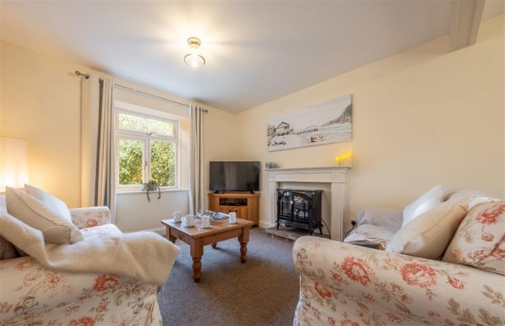 Ground floor: Sitting room with Smart television and living flame fire at Daisy Cottage, Holt