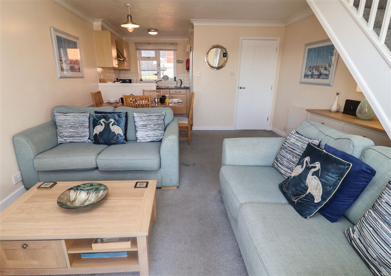The living area at Daisy Lodge, Horning