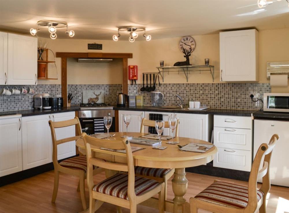Kitchen with dining area at Dale View Barn in Winceby, near Horncastle, Lincolnshire