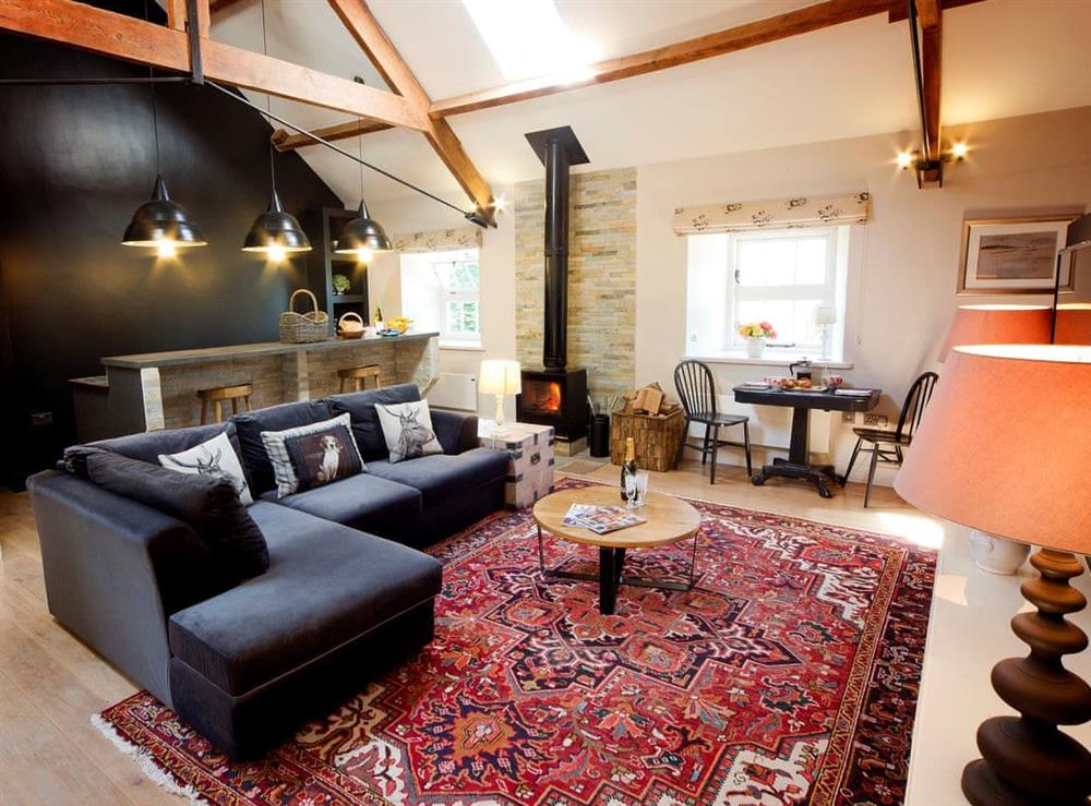 Open plan living space at Hayloft, 