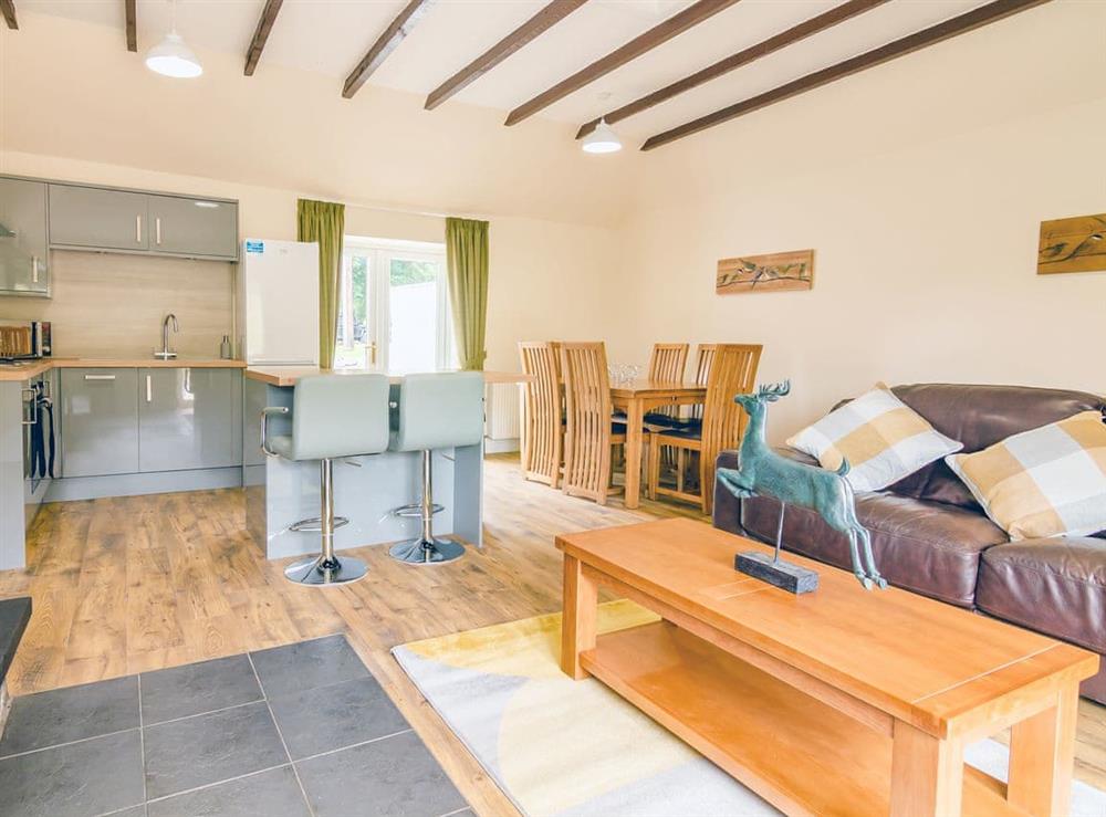 Large open plan kitchen and sitting area with fire (photo 3) at Keepers Cottage, 