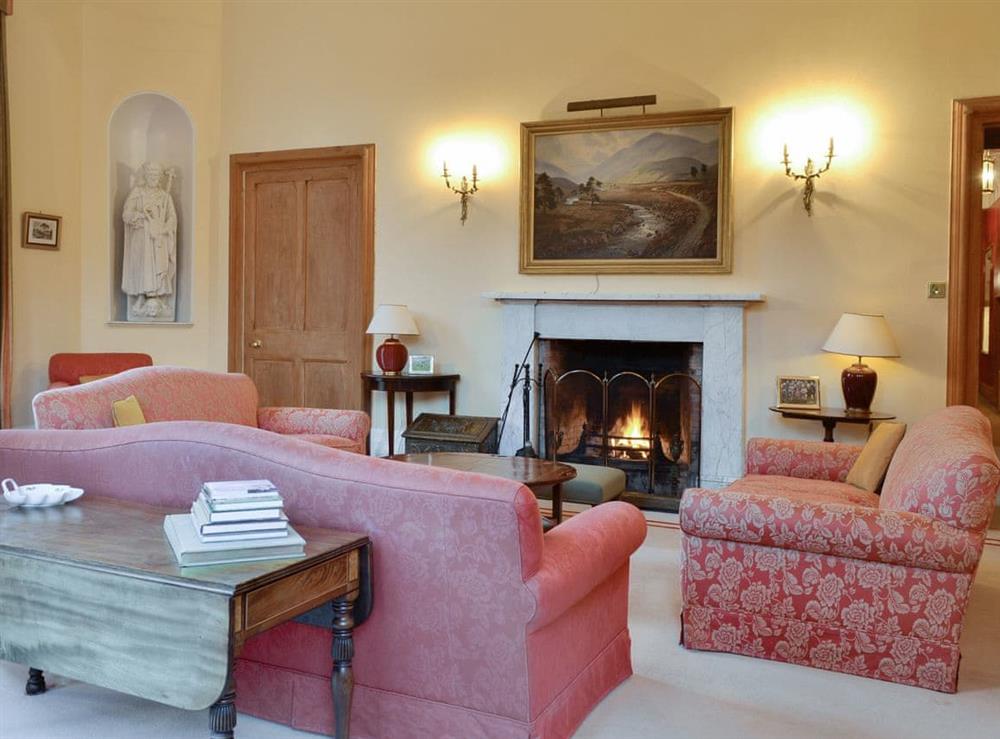 Stylish living room at Dalnaglar Castle, 