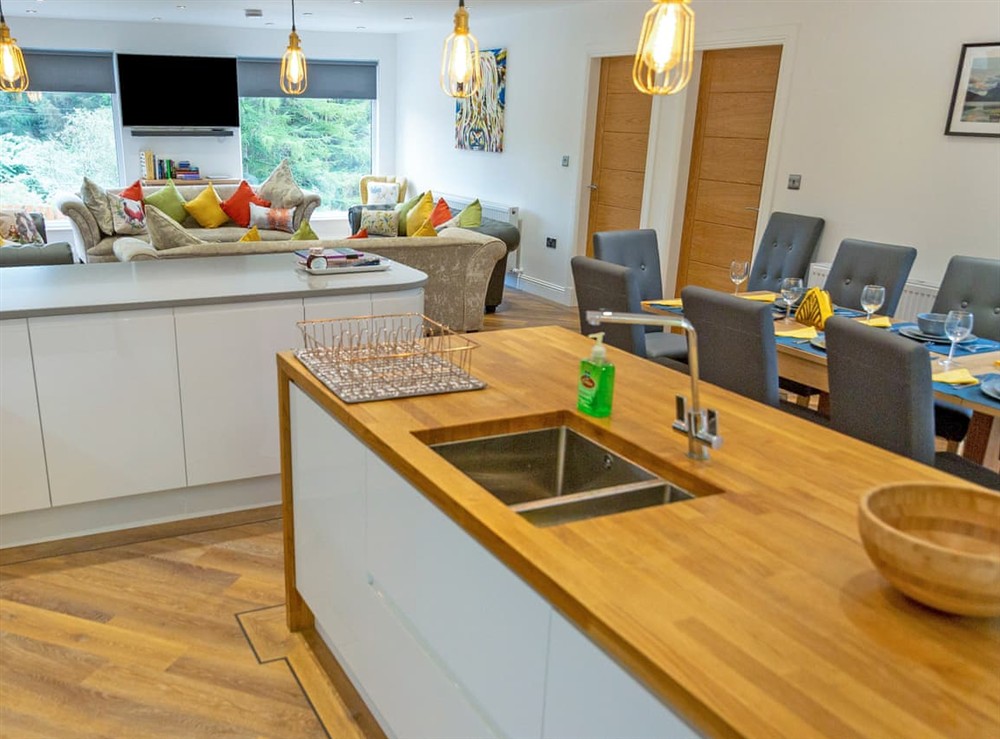 Kitchen area at Dalnahua in Colintraive, Argyll