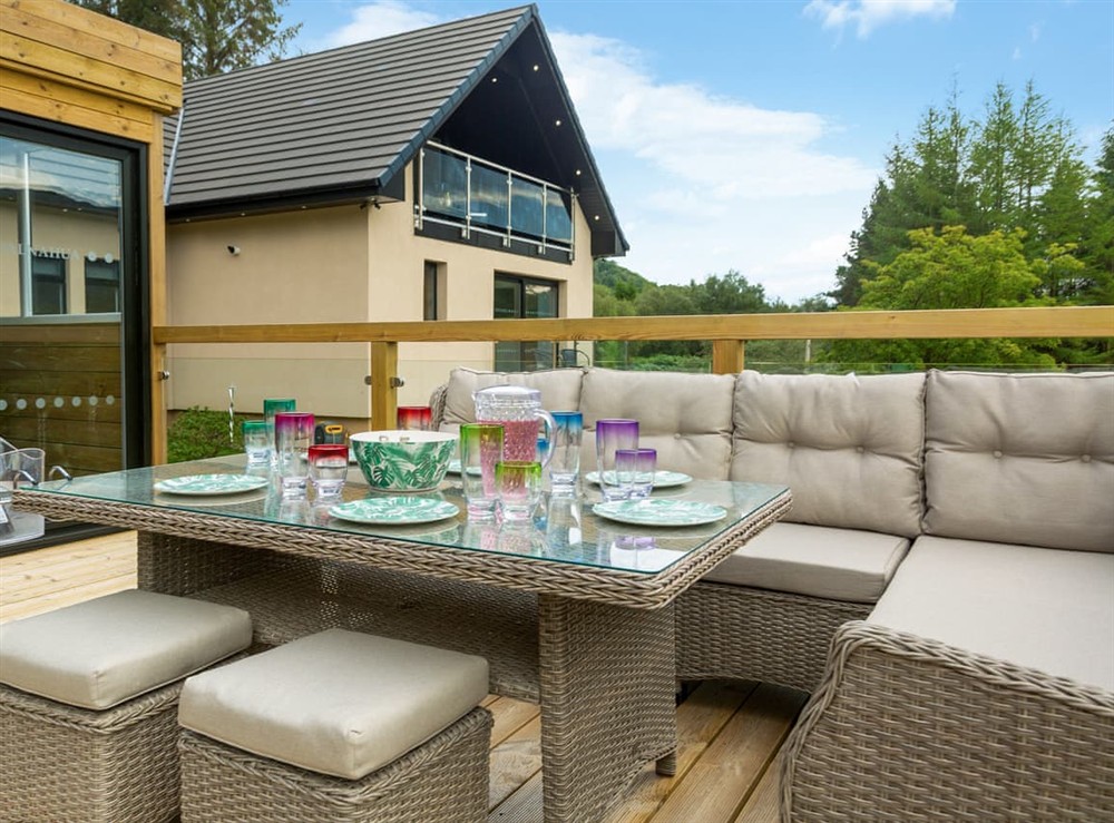 Sitting-out-area at Dalnahua in Colintraive, Argyll
