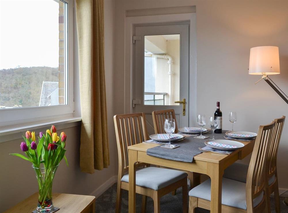 Charming dining area overlooking the town at Dalriach Court in Oban, Argyll and Bute, Scotland