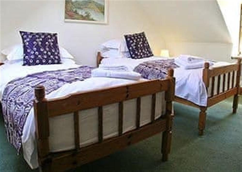 Twin bedroom at Dalvuie Beag in North Connel, near Oban, Argyll
