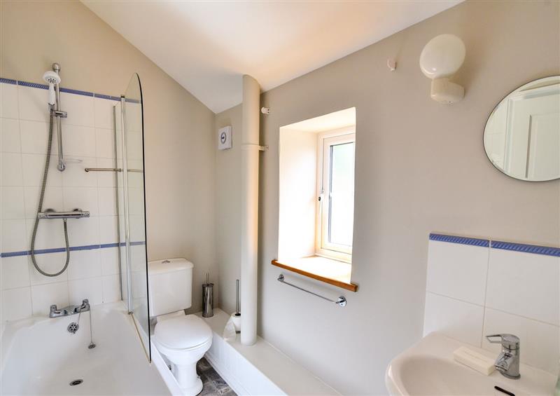 This is the bathroom at Damson Tree Cottage, Charmouth