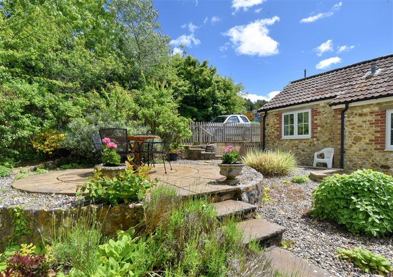 This is the garden at Damson Tree Cottage, Charmouth