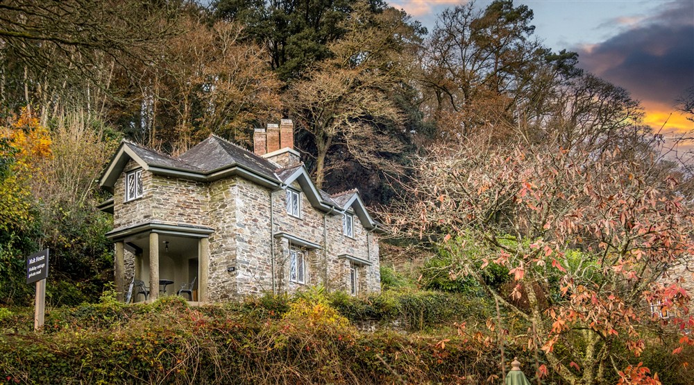 The exterior of Cotehele Quay Lodge Cottage, Cornwall at Danescombe Cottage in Calstock, Cornwall