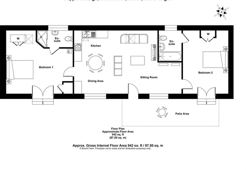 Floor plan at Dapple Cottage in Brook, near Brighstone, Isle of Wight