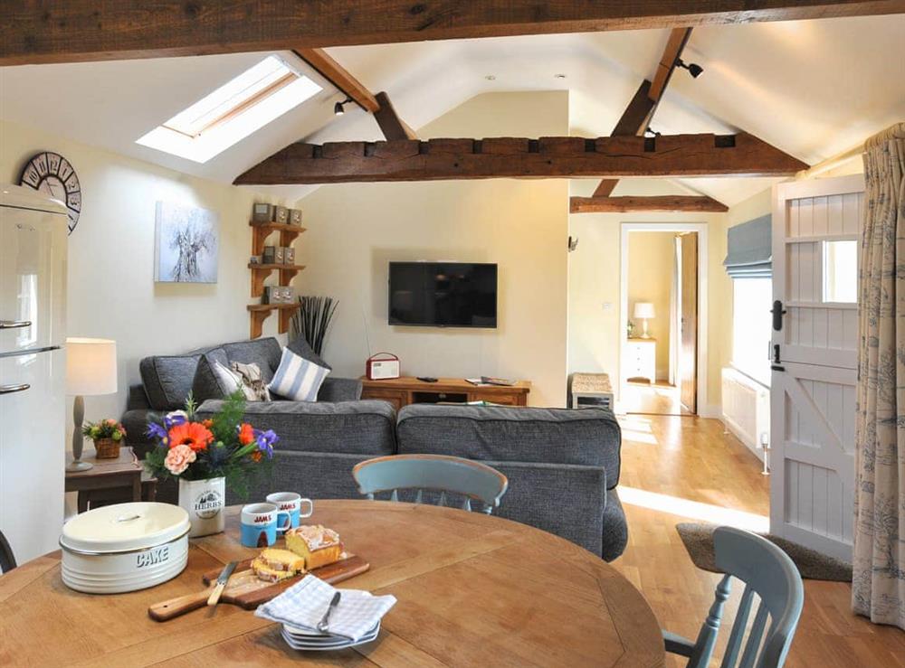 Open plan living space at Dapple Cottage in Brook, near Brighstone, Isle of Wight