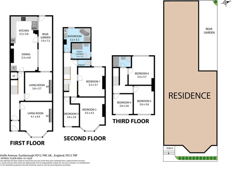 Floor plan at Darcey House in Scarborough, North Yorkshire