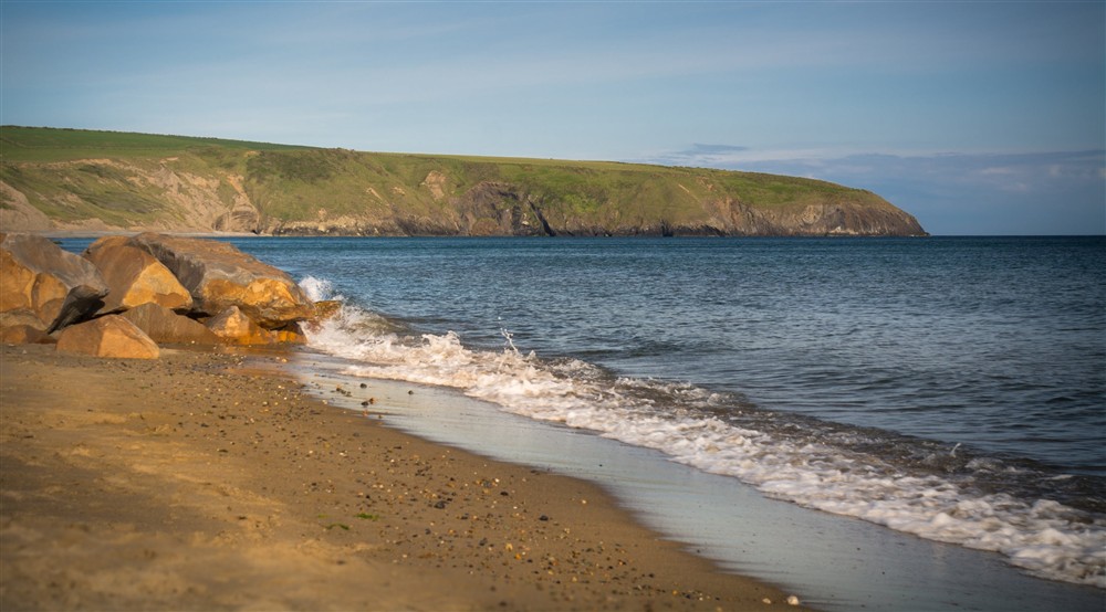 The beach by Daron, Enlli, Hywyn and Meudwy in Aberdaron, Gwynedd at Daron in Pwllheli, Gwynedd
