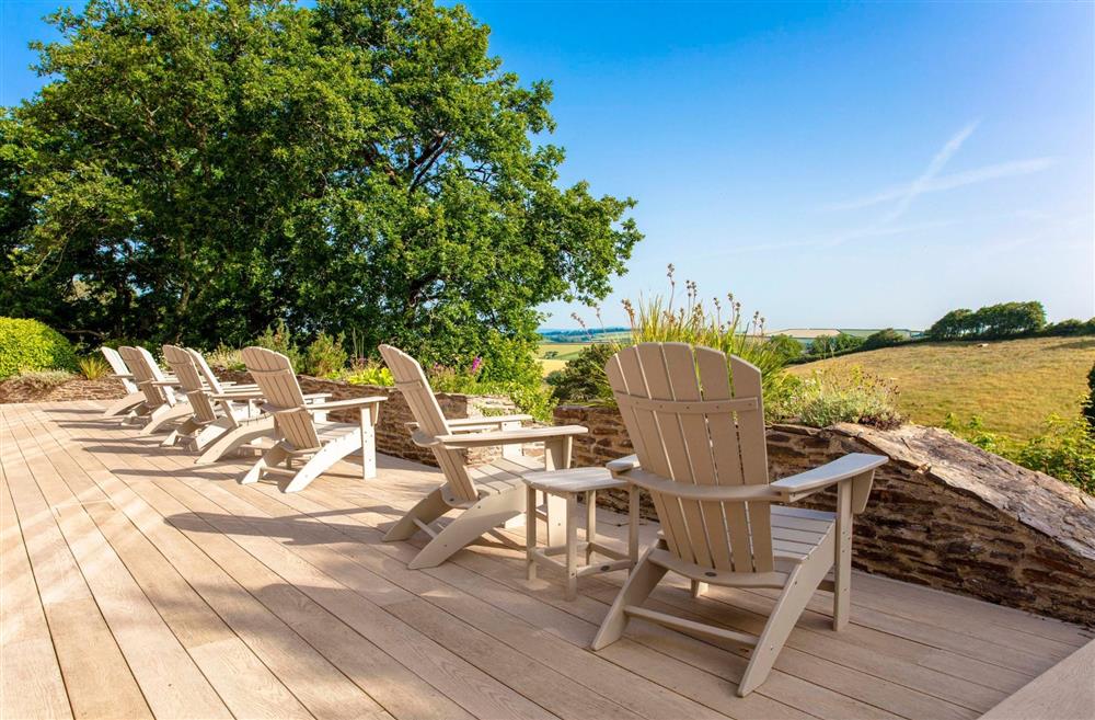 The deck chairs overlooking the countryside