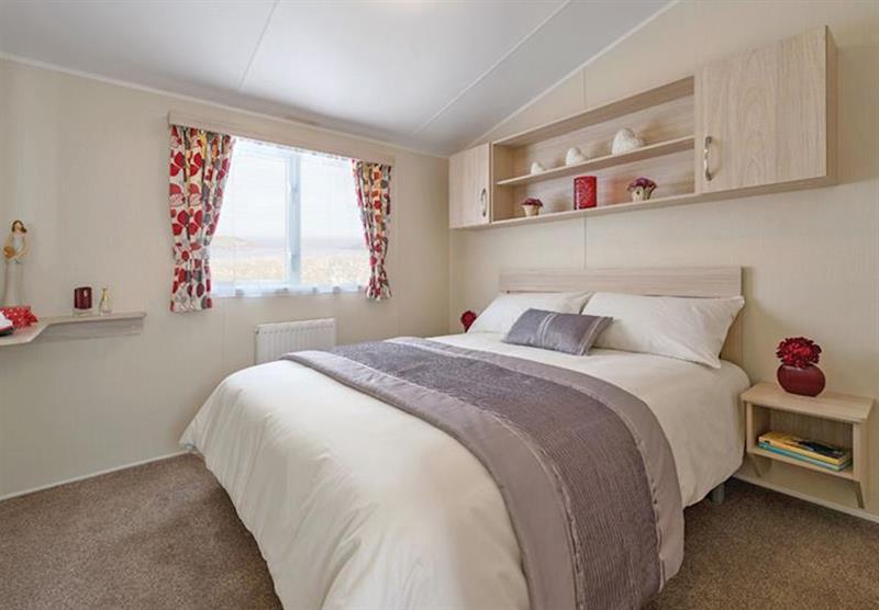 Bedroom in the Gold Caravan Four Plus at Dartmoor View in Okehampton, North Devon